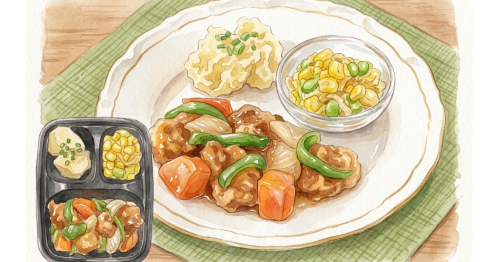 ワタミの宅食いつでも三菜イラスト