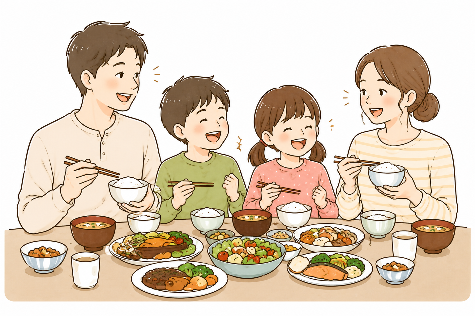 4人家族賑やか
